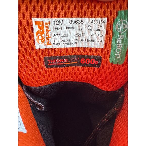 Timberland Pro Work Boots Boondock 8" Shaft Mens 12D Soft Toe Leather Insulated - Picture 9 of 10